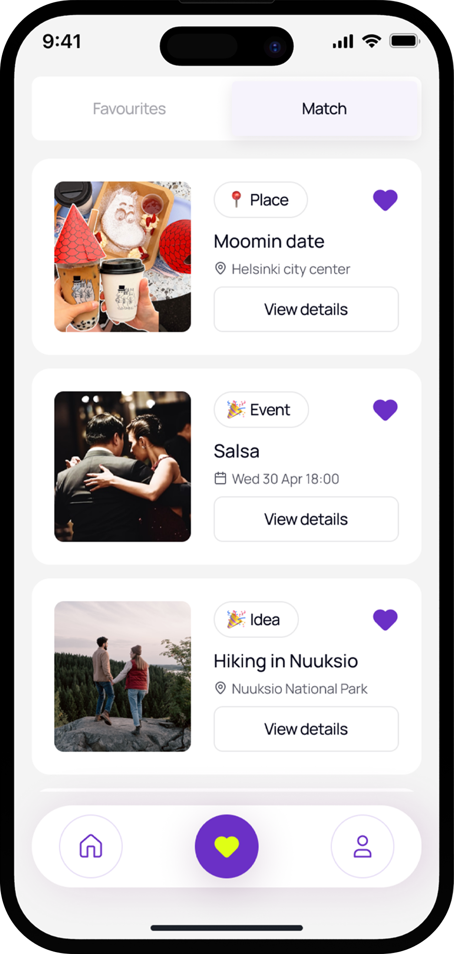 Twindle match list screen